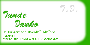 tunde damko business card